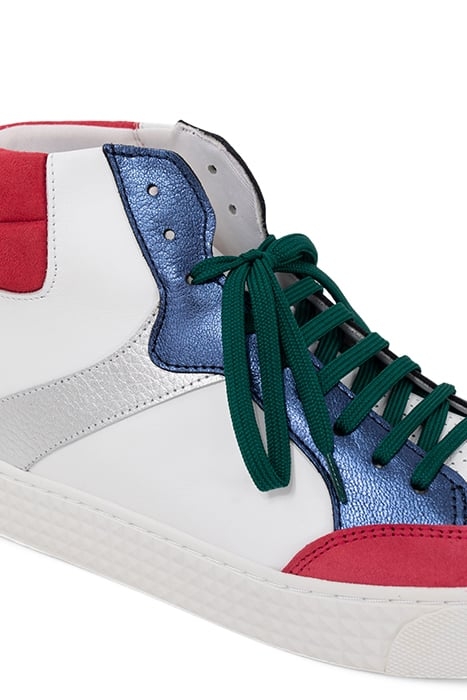 PINK, WHITE, NAVY, SILVER, GREEN HIGH-TOP TRAINERS 5
