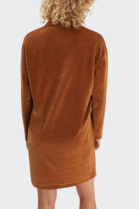 TOBACCO GLITTERY VELVET SWEATSHIRT DRESS 2