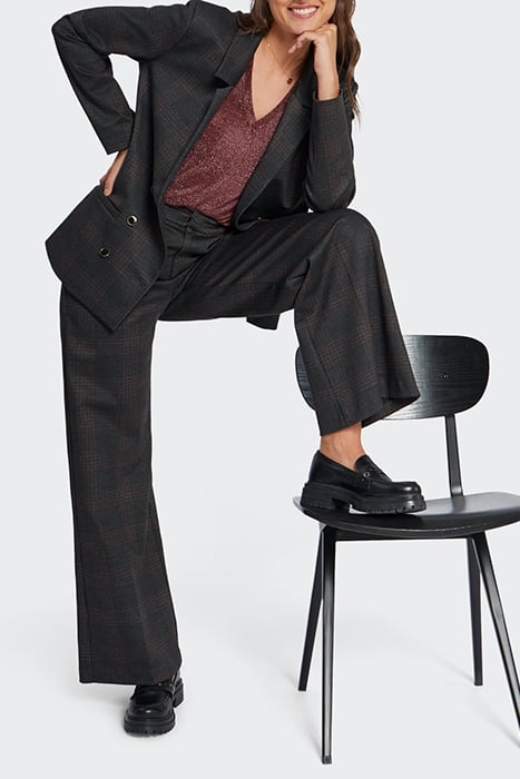 CHARCOAL CHECK UPCYCLED SUIT TROUSERS 5