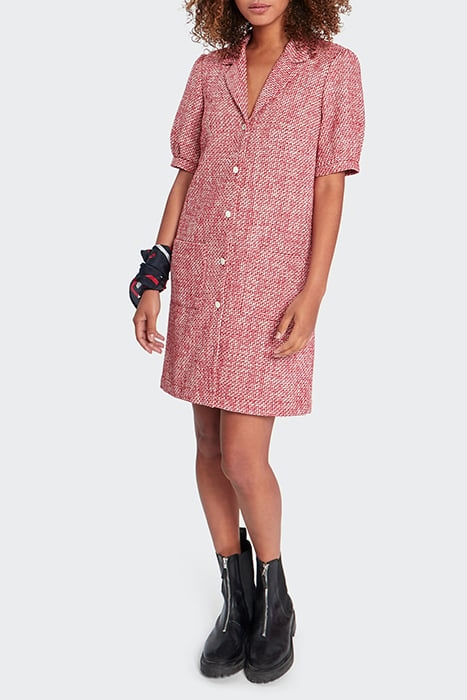 WINTER CRIMSON TWEED-LOOK DRESS 3