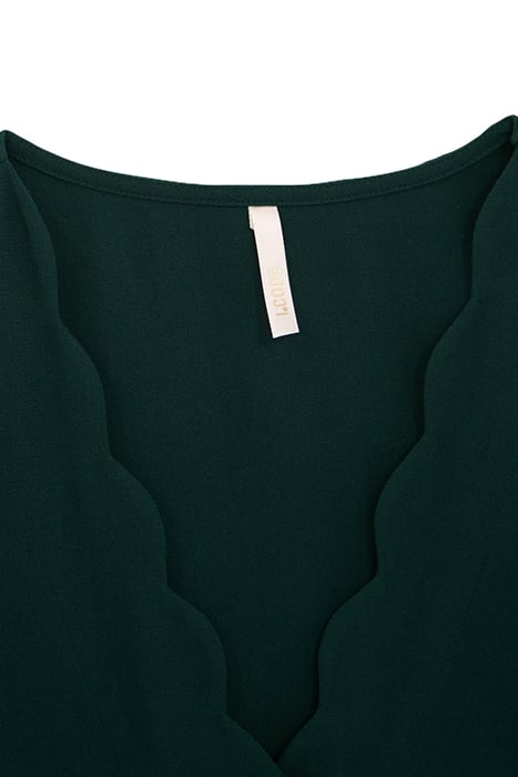 IMPERIAL GREEN BLOUSE WITH SCALLOPED NECKLINE 3