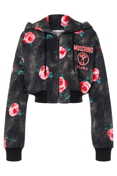 PAINTED FLOWERS CROPPED SWEATSHIRT MULTICOLOR 3