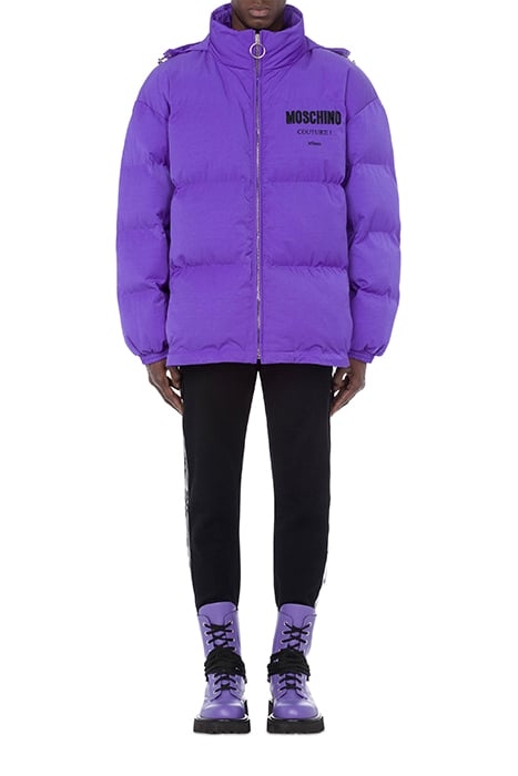 VINYL MOSCHINO COUTURE TECHNICAL NYLON DOWN JACKET PURPLE 1