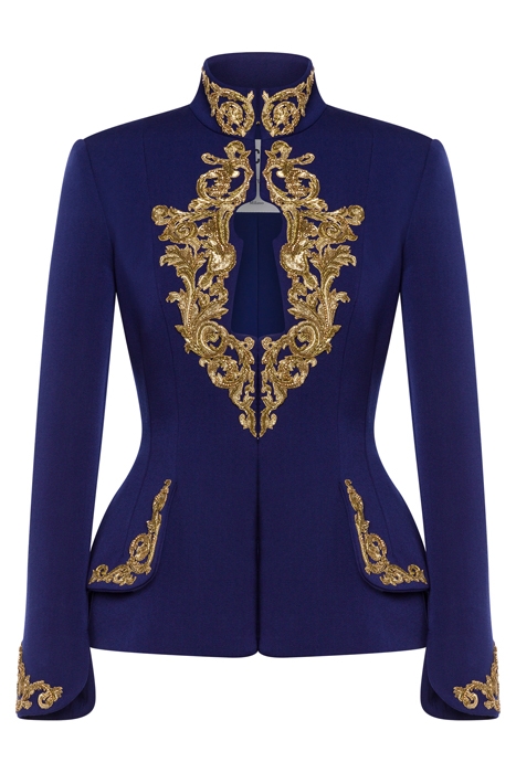 BAROQUE LOCK WOOL FAILLE JACKET BLUE 3