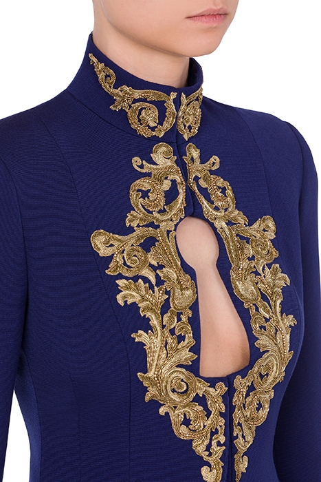 BAROQUE LOCK WOOL FAILLE JACKET BLUE 4