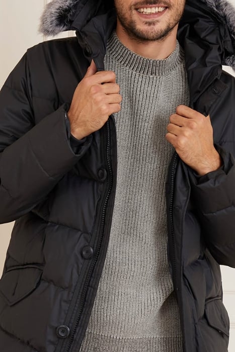 REAL DOWN LONG JACKE JET BLACK A996 7