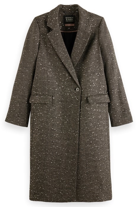 SINGLE BREASTED HERRINGBONE SEQUIN COAT SEQUIN HERRINGBONE 3
