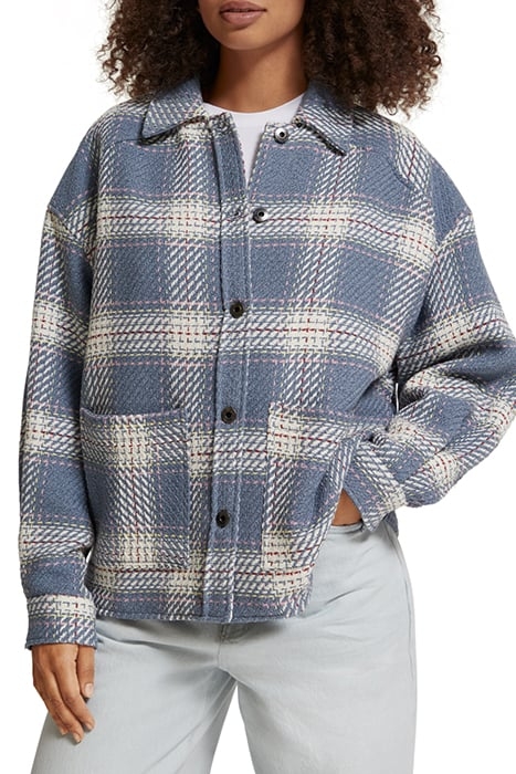 LIGHTWEIGHT CHECK OVERSHIRT BLUE MULTICOLOUR CHECK 1