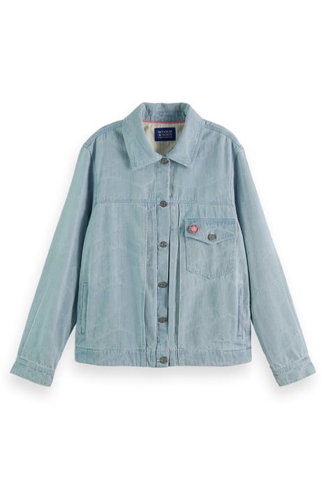 TRUCKER JACKET — INDIGO WAVES JACQUARD INDIGO WAVE JACQUARD 4