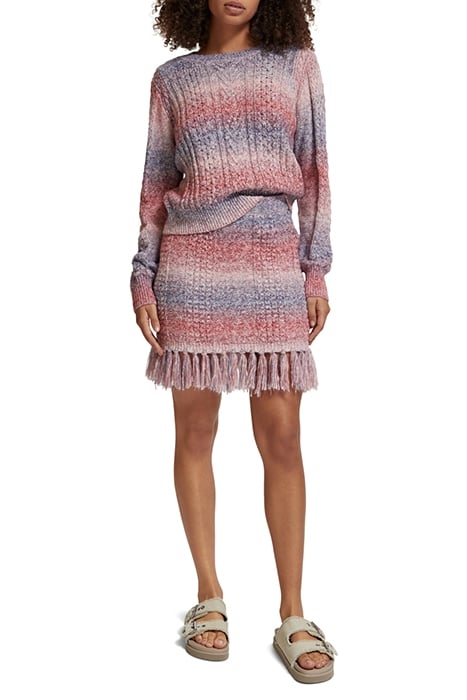 SPACE DYE KNITTED SKIRT CHERRY LIPSTICK SPACE DYE 3