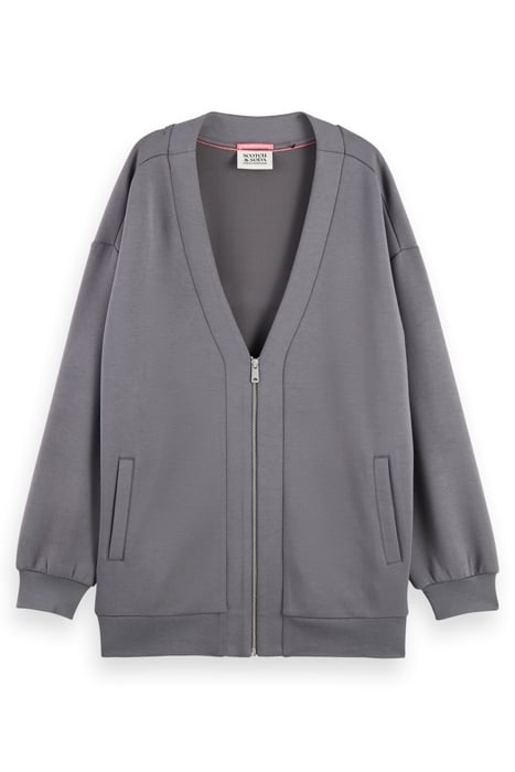 OVERSIZED JERSEY BOMBER JACKET DARK GREY 4