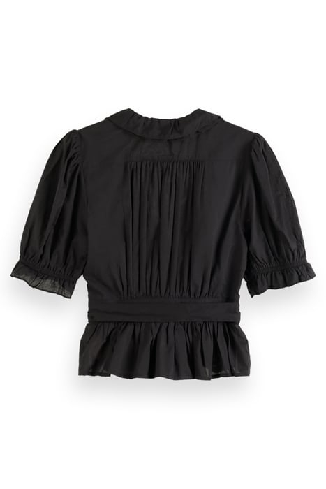 WRAP TOP WITH RUFFLE DETAIL EVENING BLACK 5