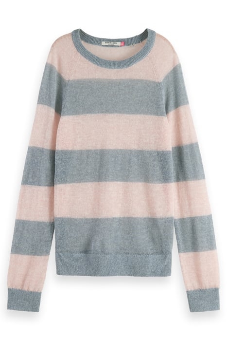 BLOCK STRIPE RAGLAN PULLOVER SEA FLOWER STRIPE 1