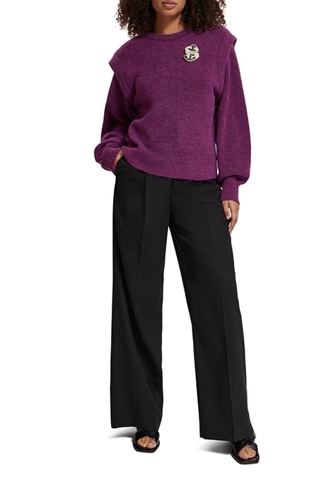 SHOULDER DETAIL CREW NECK PULLOVER BOYSENBERRY 3