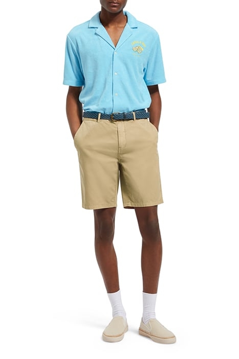 SOLID TOWELLING SHIRT WASHED NEON BLUE 3