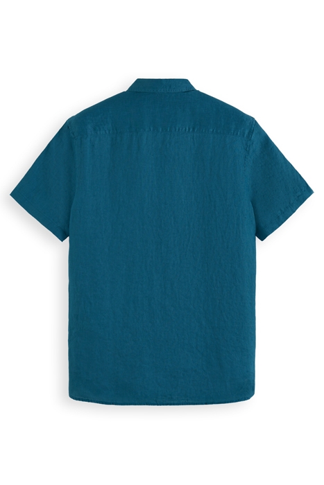 SHORT SLEEVE LINEN SHIRT HARBOUR TEAL 2