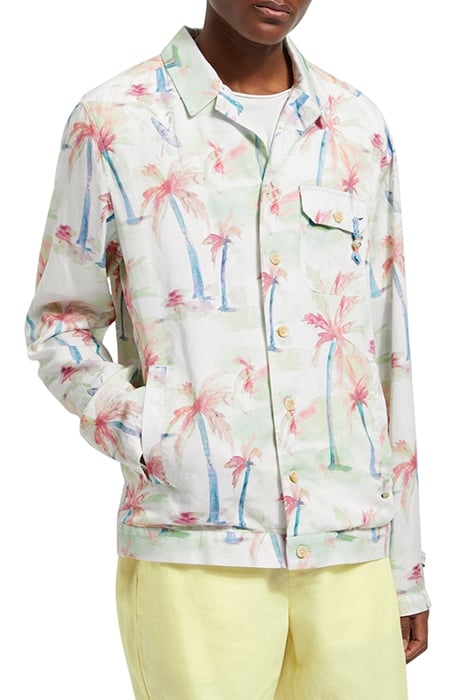 PRINTED TENCEL-HEMP BLOUSON PALMTREE HAWAII AOP 1