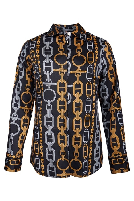 BLOUSE SAINT-DENIS BLACK CHAINS BLACK, YELLOW 1