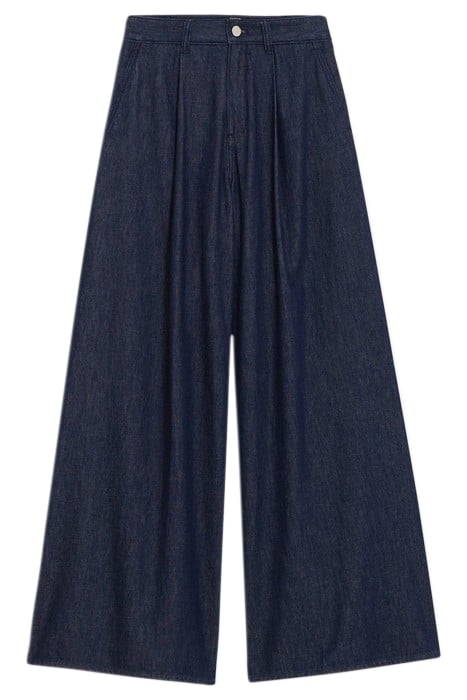 PLEATED WIDE-LEG PANT IN DENIM INDIGO 2