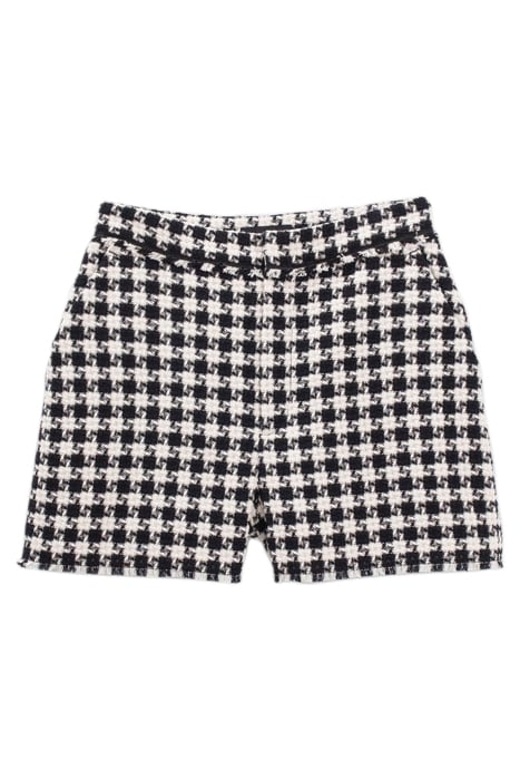BLACK HOUNDSTOOTH MOTIF TWEED-LOOK SHORTS BLACK 3