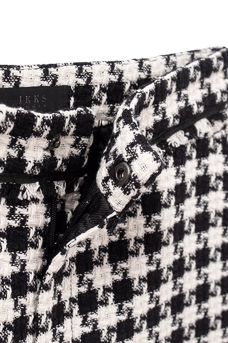 BLACK HOUNDSTOOTH MOTIF TWEED-LOOK SHORTS BLACK 6