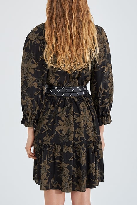 BLACK LILY PRINT DRESS BLACK 2