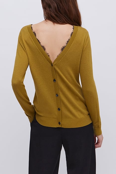 GREEN KNIT AND LACE REVERSIBLE CARDIGAN ABSINTH 2