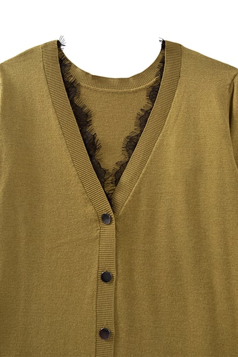 GREEN KNIT AND LACE REVERSIBLE CARDIGAN ABSINTH 5