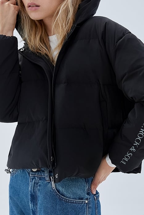 BLACK OVERSIZE SHORT PADDED JACKET BLACK 5