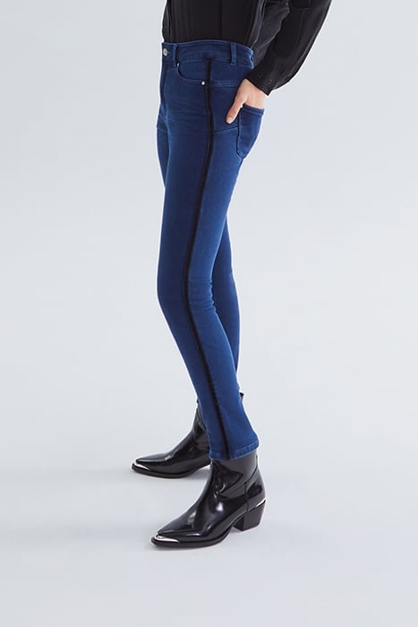 BLUE COSY FLEECE 7/8 SLIM JEANS BLUE 4