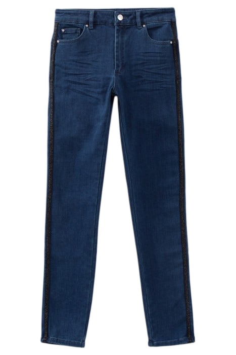 BLUE COSY FLEECE 7/8 SLIM JEANS BLUE 3