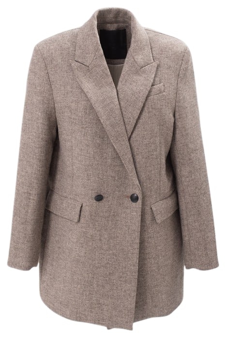BROWN MID-LENGTH COAT SESAME 3