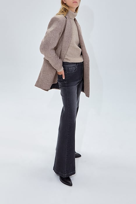 BROWN MID-LENGTH COAT SESAME 7