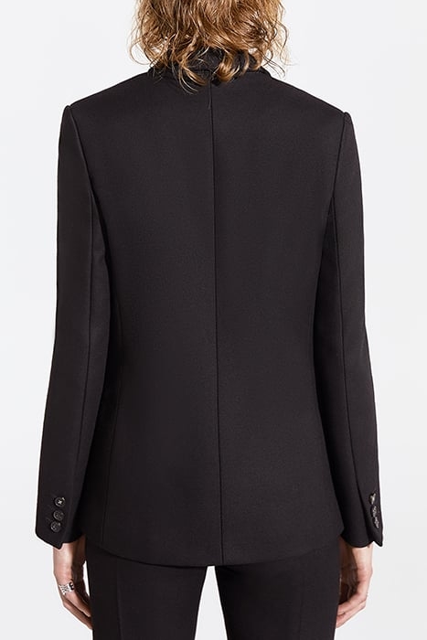 PURE EDITION BLACK SUIT JACKET WITH LEATHER LAPEL BLACK 2