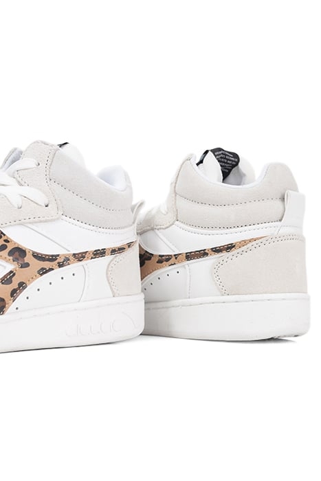 WHITE AND LEOPARD PRINT DIADORA® TRAINERS RED 7