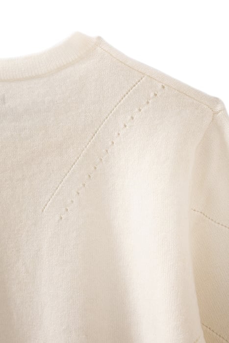 GIRL'S ECRU OPENWORK KNIT SWEATER OFF-WHITE 5