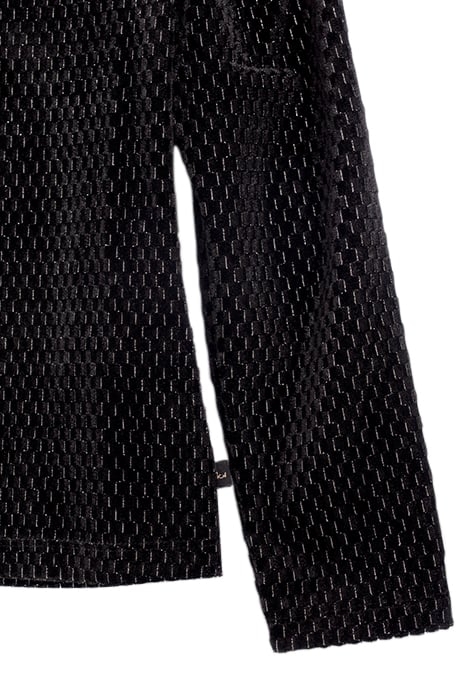 GIRLS’ BLACK TEXTURE, LUREX, JACQUARD VELVET KNIT T-SHIRT BL 5