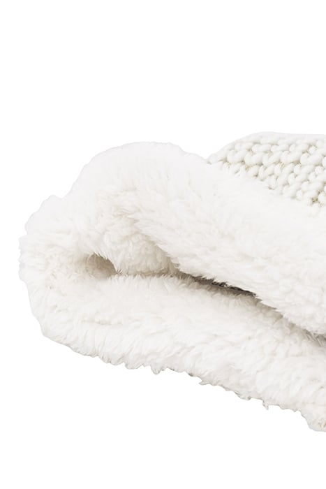 BABY GIRLS’ ECRU KNIT BEANIE, GOLD LUREX & LIGHTNING BADGE O 3