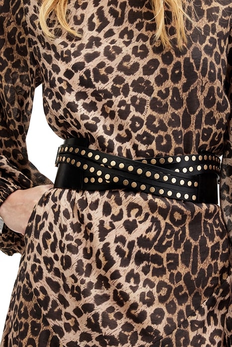 LEONIE STUD WIDE BLT BLACK/WARM BRASS 2