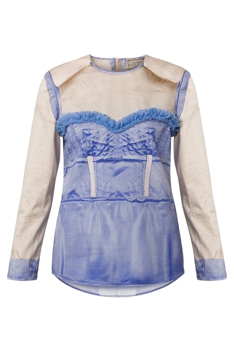 INSIDE OUT TROMPE-L'ŒIL POPLIN BLOUSE MULTICOLOR 3