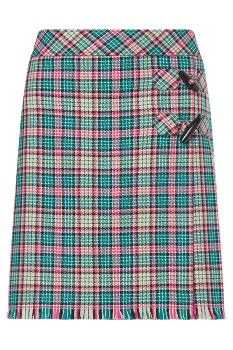 CHECK SKIRT WITH TOGGLES BLUE 3