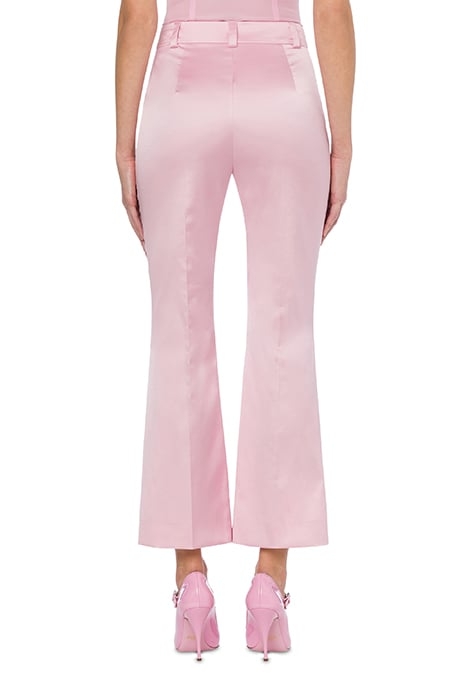 HEART BUTTONS STRETCH SATIN TROUSERS PINK 2