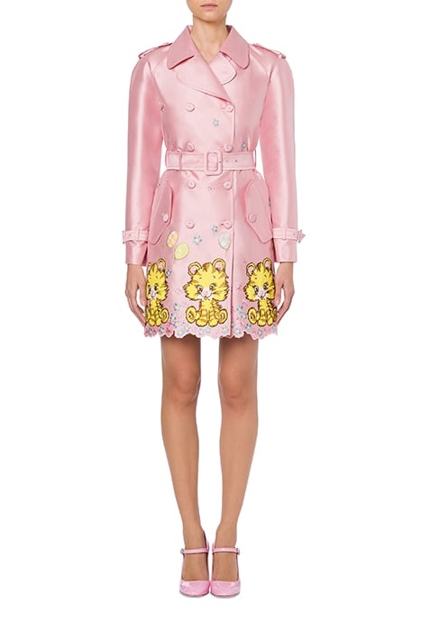 BLANKET EMBROIDERY GAZAR TRENCH COAT PINK 1