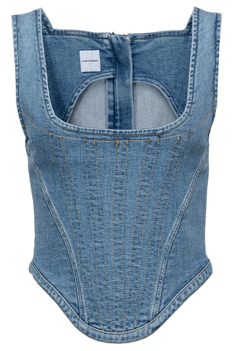 GIAVELLOTTO BUSTINO DENIM BLUE STRETCH DARK MID WASH 1