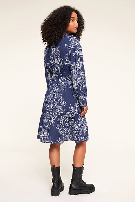 FLORAL PATTERNED CHEMISIER DRESS BLUE 2