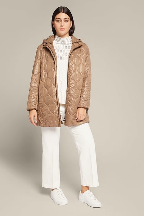 LUXURY QUILTED JACKET WITH HOOD NATURAL 3