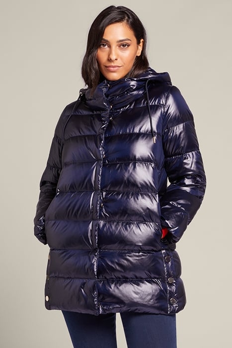 DOWN JACKET WITH SIDE SNAP BUTTONS BLUE 1