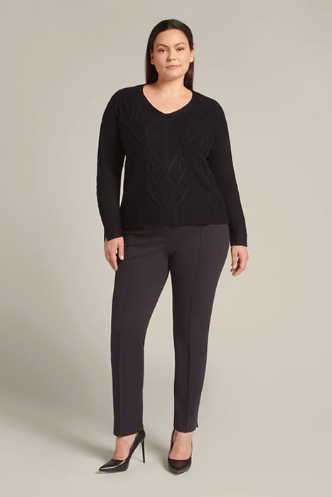 V-NECK CASHMERE BLEND SWEATER BLUE 3