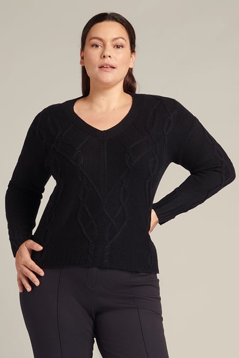 V-NECK CASHMERE BLEND SWEATER BLUE 1