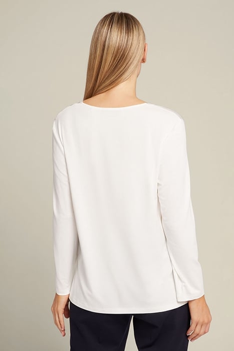 T-SHIRT IN TWO ECO-VISCOSE FABRICS WHITE 2